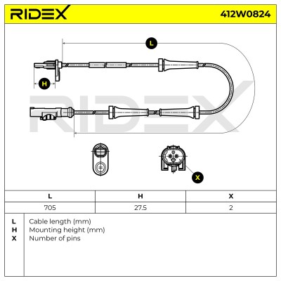 ABS Sensor RIDEX 412W0824 412W0824 - foto 6