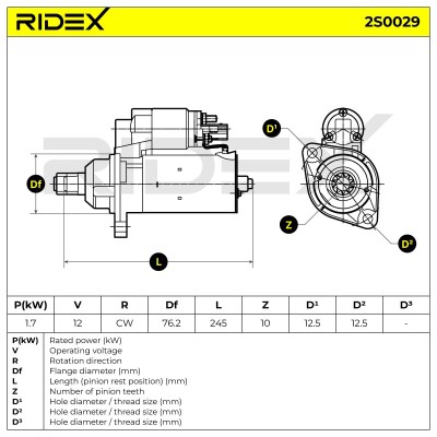 Anlasser RIDEX 2S0029 2S0029 - foto 6