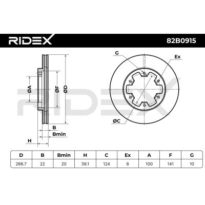 Bremsscheibe RIDEX 82B0915 82B0915 - foto 7