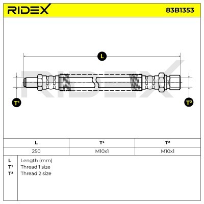 Bremsschlauch RIDEX 83B1353 83B1353 - foto 5