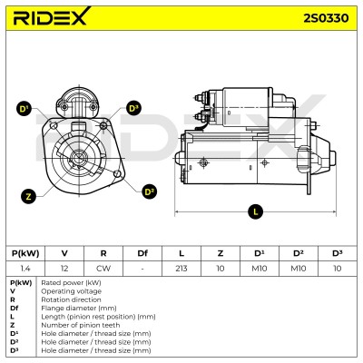 Anlasser RIDEX 2S0330 2S0330 - foto 7