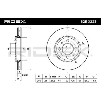 Bremsscheibe RIDEX 82B1223 82B1223 - foto 4