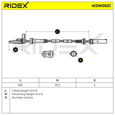 ABS Sensor RIDEX 412W0521 412W0521 - foto 6