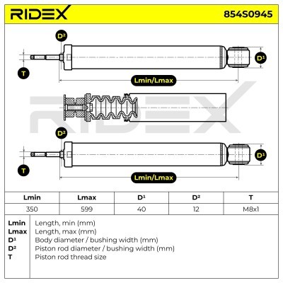 Stoßdämpfer RIDEX 854S0945 854S0945 - foto 4