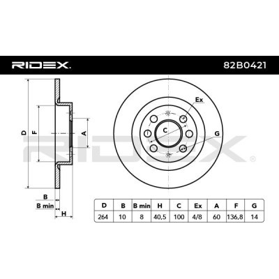 Bremsscheibe RIDEX 82B0421 82B0421 - foto 5