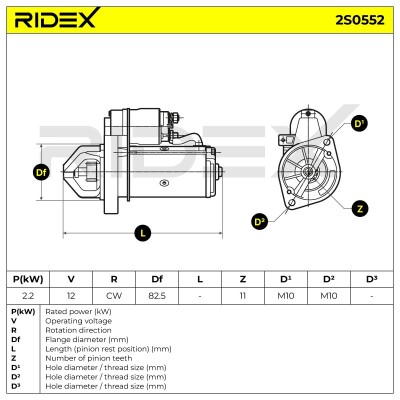 Anlasser RIDEX 2S0552 2S0552 - foto 5