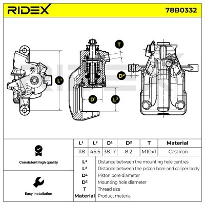 Bremssattel RIDEX 78B0332 78B0332 - foto 5