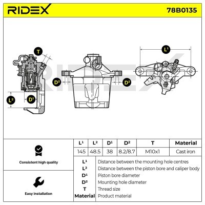 Bremssattel RIDEX 78B0135 78B0135 - foto 5