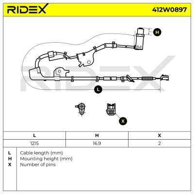 ABS Sensor RIDEX 412W0897 412W0897 - foto 6