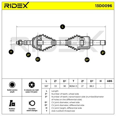 Antriebswelle RIDEX 13D0096 13D0096 - foto 6