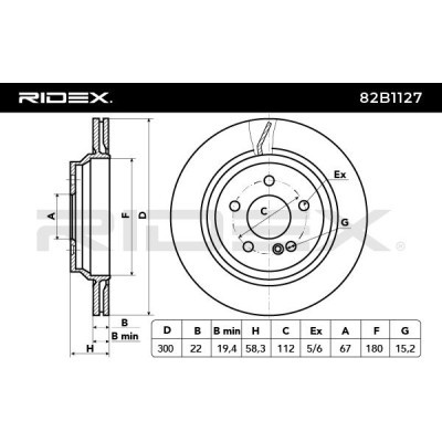 Bremsscheibe RIDEX 82B1127 82B1127 - foto 3
