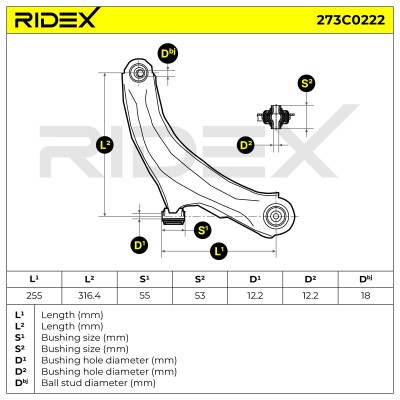 Querlenker RIDEX 273C0222 273C0222 - foto 7
