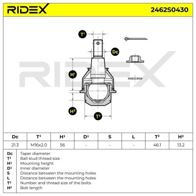 Traggelenk RIDEX 2462S0430 2462S0430 - foto 5