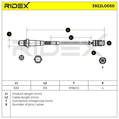 Lambdasonde RIDEX 3922L0050 3922L0050 - foto 6