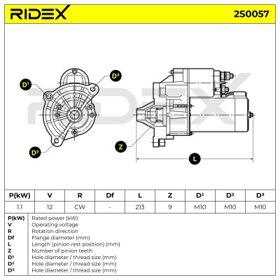 Anlasser RIDEX 2S0057 2S0057 - foto 7