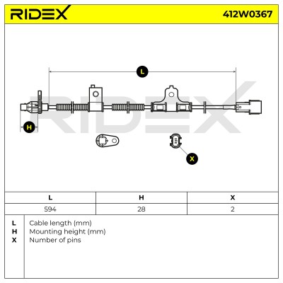 ABS Sensor RIDEX 412W0367 412W0367 - foto 5