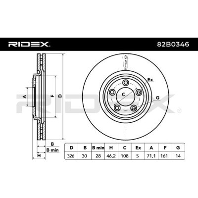 Bremsscheibe RIDEX 82B0346 82B0346 - foto 4