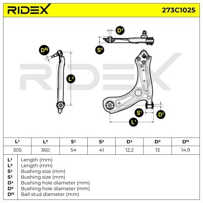 Querlenker RIDEX 273C1025 273C1025 - foto 6