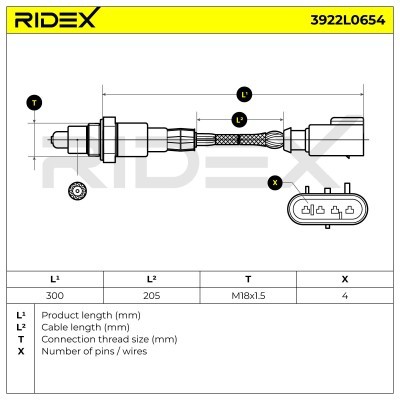 Lambdasonde RIDEX 3922L0654 3922L0654 - foto 7