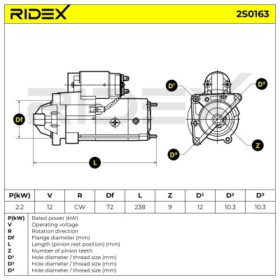 Anlasser RIDEX 2S0163 2S0163 - foto 6