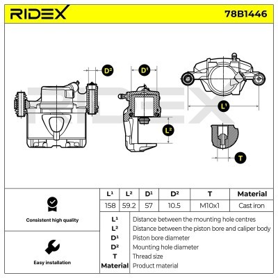 Bremssattel RIDEX 78B1446 78B1446 - foto 7