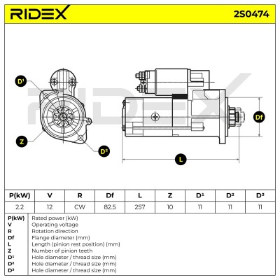 Anlasser RIDEX 2S0474 2S0474 - foto 7