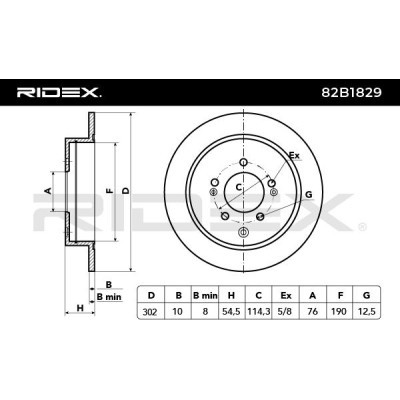 Bremsscheibe RIDEX 82B1829 82B1829 - foto 9