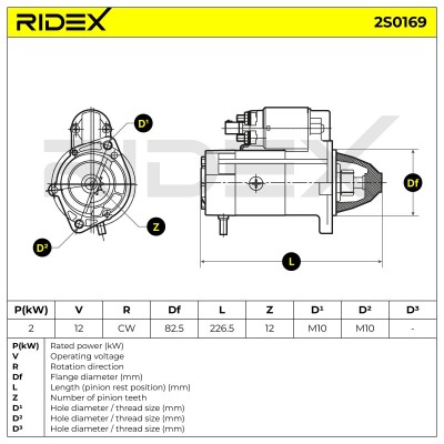 Anlasser RIDEX 2S0169 2S0169 - foto 7