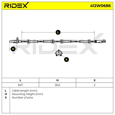 ABS Sensor RIDEX 412W0686 412W0686 - foto 6