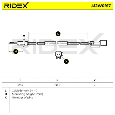ABS Sensor RIDEX 412W0917 412W0917 - foto 7