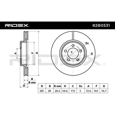 Bremsscheibe RIDEX 82B0531 82B0531 - foto 5
