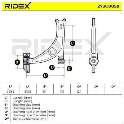 Querlenker RIDEX 273C0058 273C0058 - foto 7