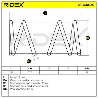 Fahrwerksfeder RIDEX 188C0620 188C0620 - foto 5