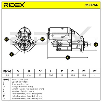 Anlasser RIDEX 2S0766 2S0766 - foto 7