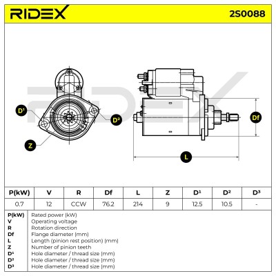 Anlasser RIDEX 2S0088 2S0088 - foto 5