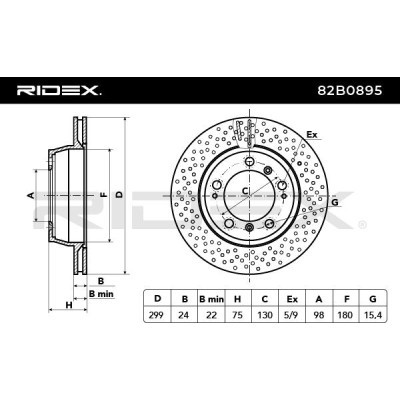 Bremsscheibe RIDEX 82B0895 82B0895 - foto 6