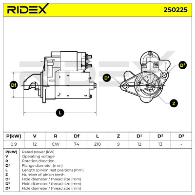 Anlasser RIDEX 2S0225 2S0225 - foto 7