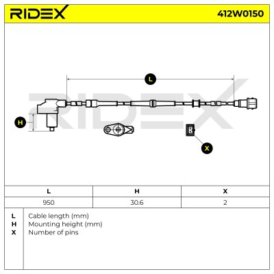 ABS Sensor RIDEX 412W0150 412W0150 - foto 7