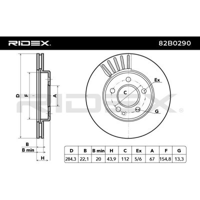 Bremsscheibe RIDEX 82B0290 82B0290 - foto 4