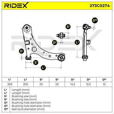 Querlenker RIDEX 273C0274 273C0274 - foto 7