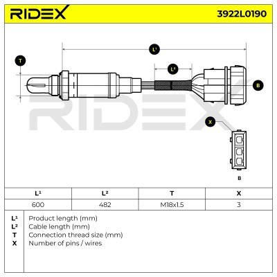 Lambdasonde RIDEX 3922L0190 3922L0190 - foto 5