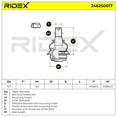 Traggelenk RIDEX 2462S0017 2462S0017 - foto 5