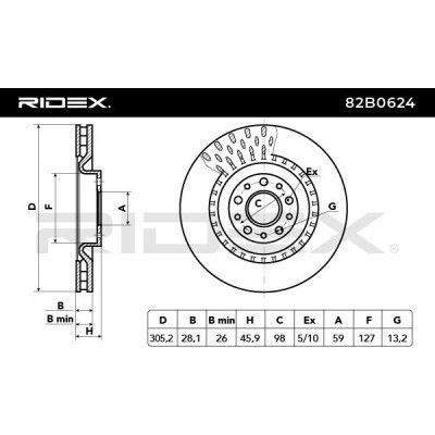 Bremsscheibe RIDEX 82B0624 82B0624 - foto 6