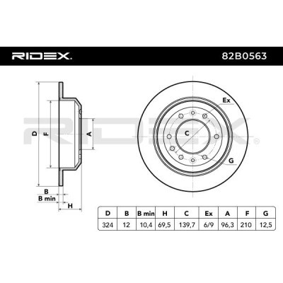 Bremsscheibe RIDEX 82B0563 82B0563 - foto 3