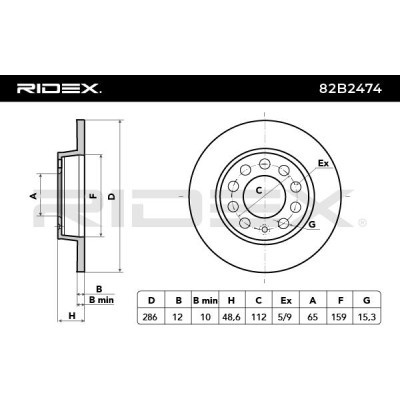 Bremsscheibe RIDEX 82B2474 82B2474 - foto 4