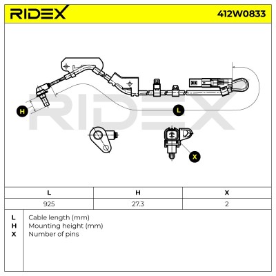 ABS Sensor RIDEX 412W0833 412W0833 - foto 5