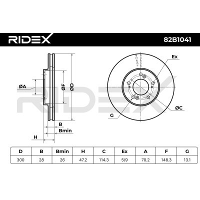 Bremsscheibe RIDEX 82B1041 82B1041 - foto 7