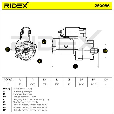 Anlasser RIDEX 2S0086 2S0086 - foto 5