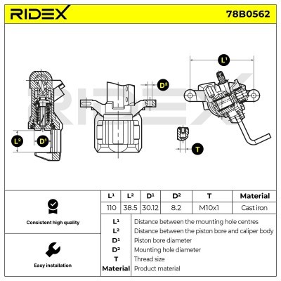 Bremssattel RIDEX 78B0562 78B0562 - foto 5