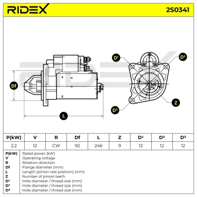 Anlasser RIDEX 2S0341 2S0341 - foto 6